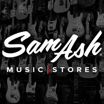 sam ash logo and site link